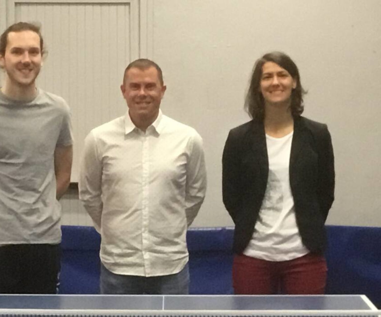 Gurvan Buanic, entraîneur des enfants débutants, Frédéric Joncour, président du club, et Virginie Bailly, entraîneuse-joueuse