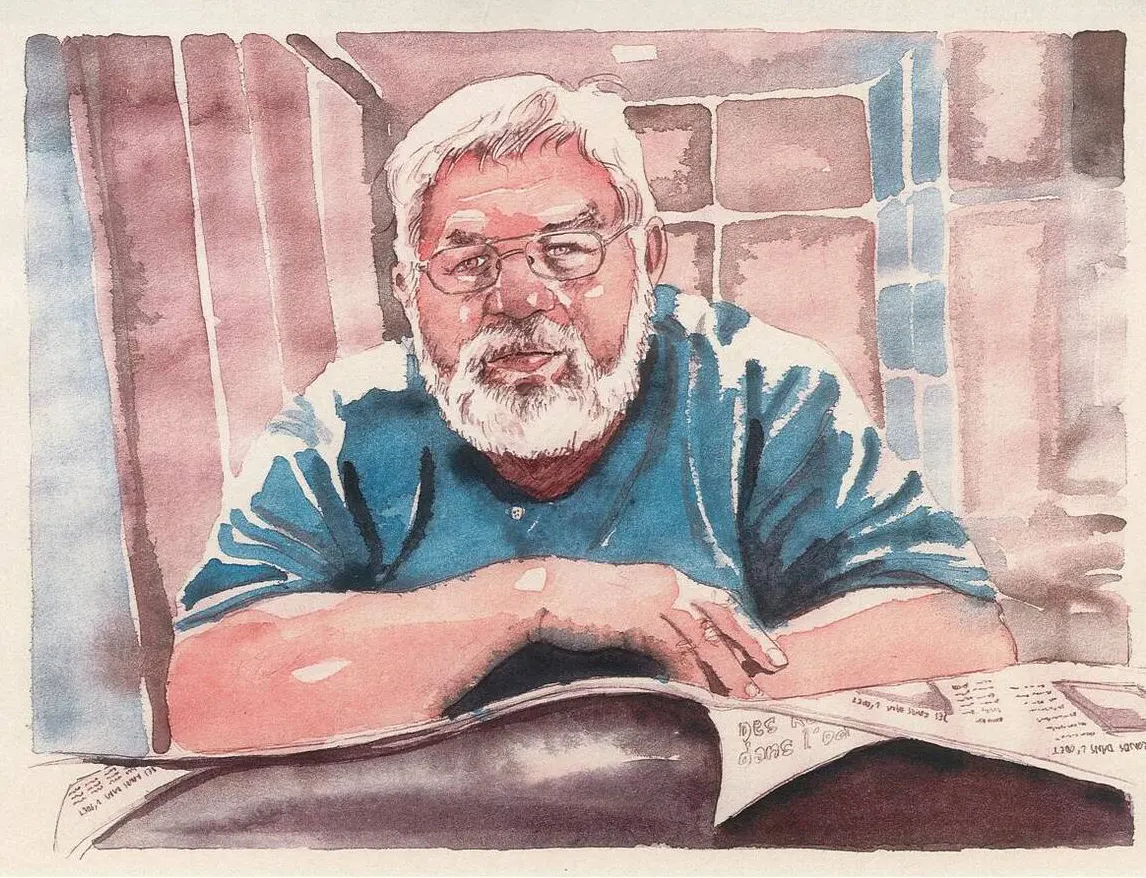Bill croqué à la rédaction Ouest-France de Quimper (Finistère), où il a travaillé jusqu’en 2011. | YANN-ARMEL HUET/OUEST-FRANCE